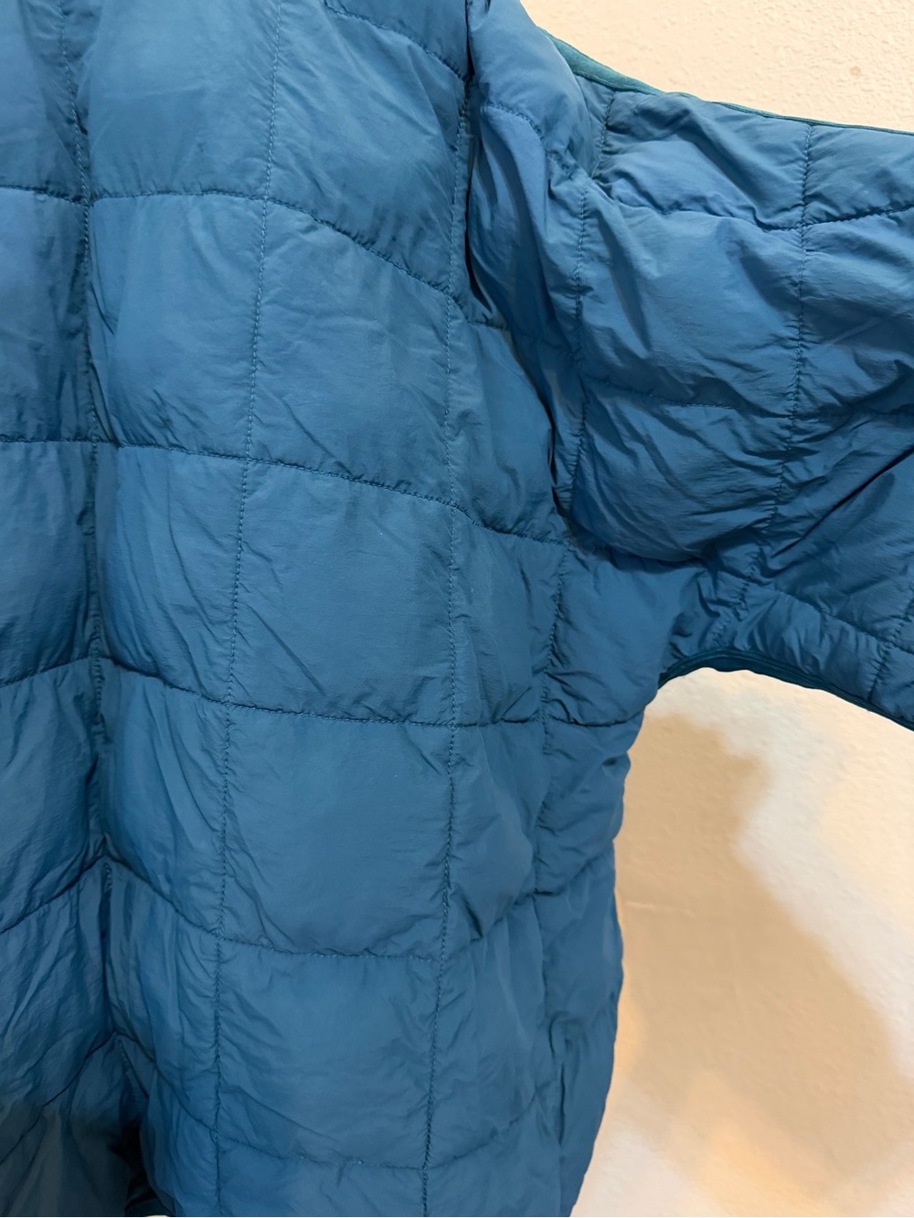 Free People Movement PippaPackable TealBlue Quilted PufferJacket oversized stain - Picture 10 of 16